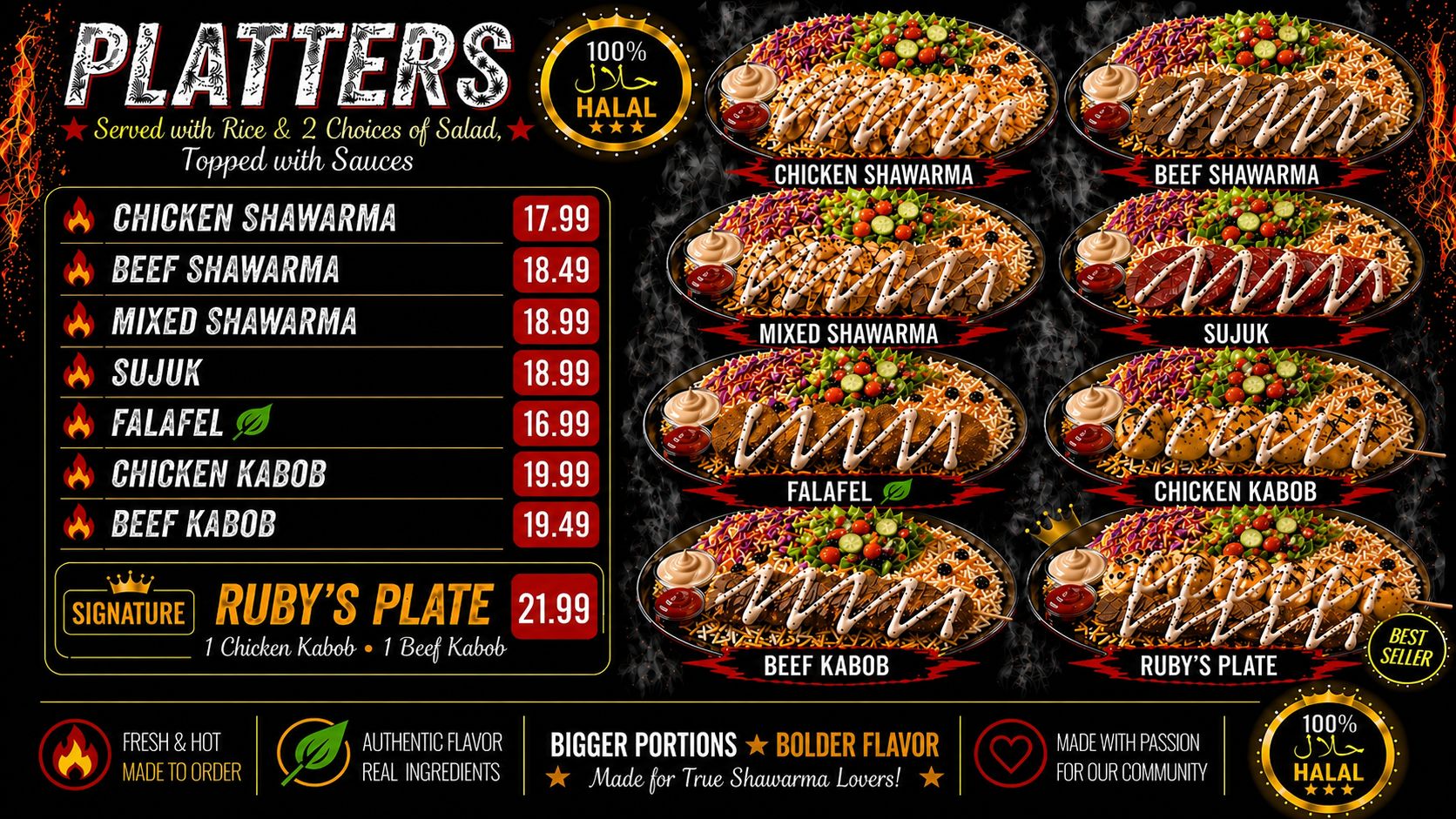 Ruby's Cuisine platters